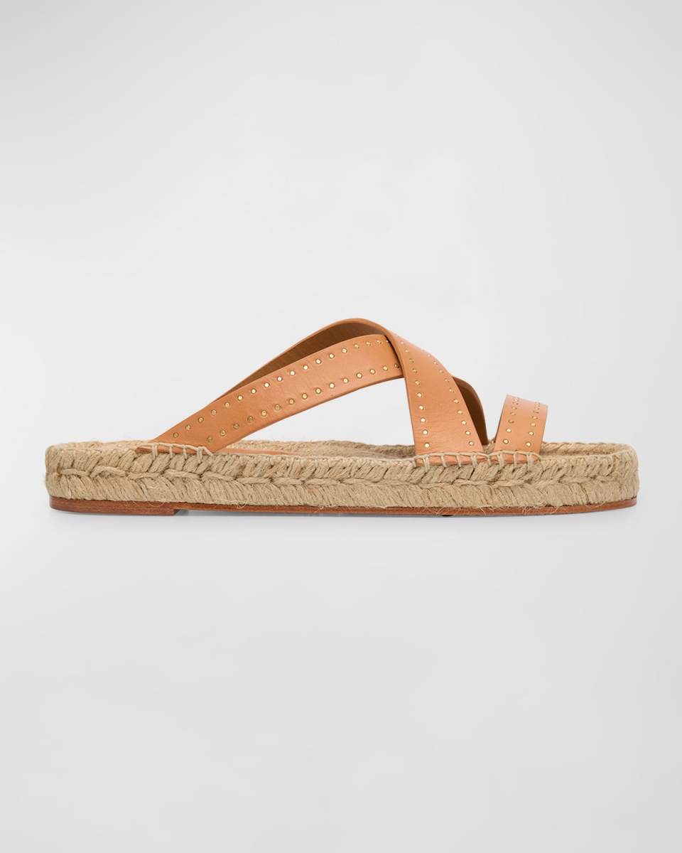 Ika Leather Crisscross Espadrille Sandals